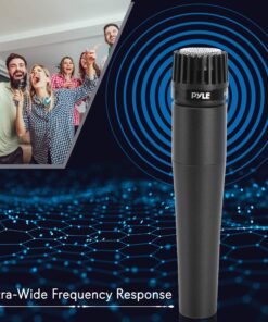 PYLE-PRO Professional Handheld Moving Coil Microphone - Dynamic Cardioid Unidirectional Vocal, Built-in Acoustic Pop Filter, Includes 15ft XLR Audio Cable to 1/4'' Audio Connection - Pyle PDMIC78,Black Mic 26 812CcEB7EeL