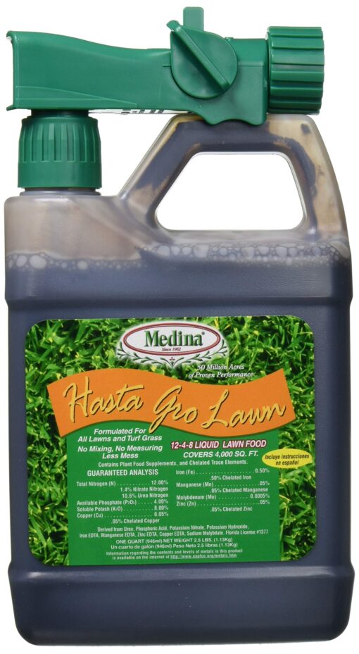 Medina 12-4-8 Ready-to-Spray HastaGro Lawn, 1 quart 32 Fl Oz (Pack of 1)