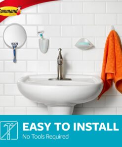Command Bath Razor Holder, Clear Frosted, 1-Holder, 1- Water-Resistant Strip, Organize Damage-Free 32 812F3QIj24L