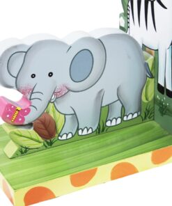 Fantasy Fields - Sunny Safari Animals Thematic Set of 2 Sturdy Wooden Bookends for Kids - Non-Toxic, Water-Based Paint, Giraffe and Elephant, Blue 20 812FP3p0KEL