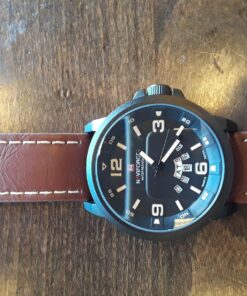 cofuo Mens Fashion Dress Analog Quartz Watch with Brown Leather Band Unique Big Face Number Retro Casual Wrist Watches Classic Business Waterproof Wristwatch Calendar Date Week - Black Brown 30 812FZ9zAacL