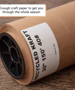 DIY Recycled Material Kraft Paper Roll - Ideal for Shipping - Wrapping and Crafts - Postal Wrapping Paper - Craft Wrapping Paper Roll - Craft Wrapping Paper Roll - 30'' x 1800'' (150ft) Brown 1 Count (Pack of 1) 28 812GOGaAR3L