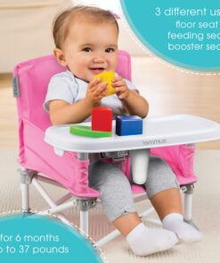 Summer Infant Pop 'N Sit Portable Booster Chair, Floor Seat, Indoor/Outdoor Use, Compact Fold, Pink, 6 Mos - 3 Yrs 26 812GRRcdORL