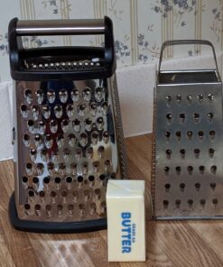 Professional Cheese Grater - Stainless Steel, XL Size, 4 Sides - Perfect Box Grater for Parmesan Cheese, Vegetables, Ginger - Dishwasher Safe - Black 33 812Gn8jXnDL