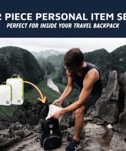 Compression Packing Cubes for Travel - Luggage and Backpack Organizer Packaging Cubes for Clothes (White and Green, 2 Piece Set) 2Piece White and Green 33 812I E5ENSL