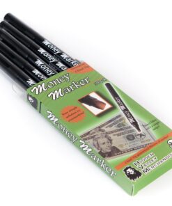 Money Marker (5 Counterfeit Pens) - Counterfeit Bill Detector Pen with Upgraded Chisel Tip - Detect Fake Counterfit Bills, Universal False Currency Pen Detector Pack 1 23 812IuYiQmYL