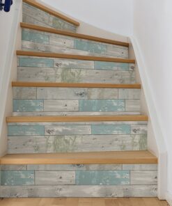 NuWallpaper NU3126 Beachwood Peel & Stick Wallpaper, Multicolor , Blue 29 812J9l0IoPL