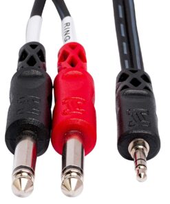 Hosa CMP-159 3.5 mm TRS to Dual 1/4" TS Stereo Breakout Cable, 9 Feet (5-Pack) 5-Pack 8 812JOA2PvvL