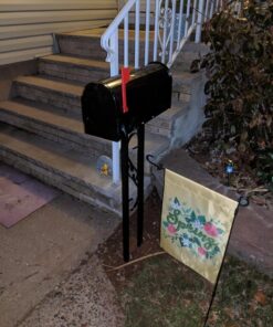 Gibraltar Mailboxes Decorative Medium Capacity Galvanized Steel Black, Mailbox & Post Combo, T11KIT0B, 1-(Pack) 37 812MoV LKAL