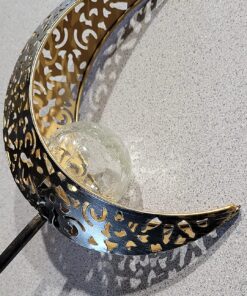 HOMEIMPRO Moon Solar Garden Lights Outdoor Stakes, Waterproof Crackle Glass Metal Decorative Lights for Lawn, Patio Accessories, Yard Decor, Christmas Gift (Bronze) 39 812Ms7SC2L