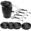 58mm Lens Cap Bundle - 4 Snap-on Lens Caps for DSLR Cameras - 4 Lens Cap Keepers - Microfiber Cleaning Cloth Included - Compatible Nikon, Canon, Sony Cameras (58mm) 58mm 27 812OBGsUdhL