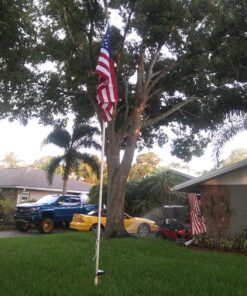 G128 American USA Flag | 4x6 Ft | StormFlyer Series Embroidered 220GSM Spun Polyester | Country Flag, Embroidered Stars, Sewn Stripes, Indoor/Outdoor, Brass Grommets, Heavy Duty, All Weather 36 812OC49S9DL