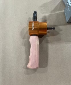 REXBETI Double Headed Sheet Metal Nibbler, Drill Attachment Metal Cutter with Extra Punch and Die, 1 Cutting Hole Accessory and 1 Step Drill Bit, Perfect for Straight Curve and Circle Cutting (Gold) 31 812RHypiPXL