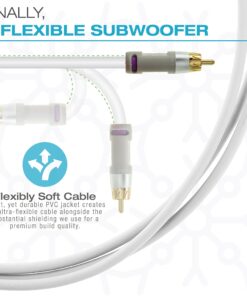 Mediabridge Ultra Series Subwoofer Cable (25 feet) - Dual Shielded w/Gold Plated RCA Connectors - White (Part# CJ25-6WR-G1) 12 812T1c4m9L