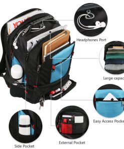 Alternative view of YOREPEK Travel Backpack, Extra Large 50L Laptop Backpacks for Men Women, Water Resistant College Student Bookbag Airline Approved Business Work Bag with USB Charging Port Fits 17 Inch Computer, Blue