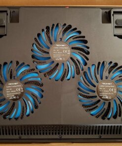 TECKNET Laptop Cooling Pad, Portable Slim Quiet USB Powered Laptop Notebook Cooler Cooling Pad Stand Chill Mat with 3 Blue LED Fans, Fits 12-17 Inches (Black) Black 43 812V2gV7MDL