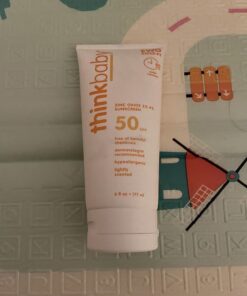Thinkbaby SPF 50+ Baby Sunscreen – Safe, Natural Sunblock for Babies - Water Resistant Sun Cream – Broad Spectrum UVA/UVB Sun Protection – Vegan Mineral Sun Lotion, 6oz 6 Ounce (Pack of 1) 25 812WaGeMx5L