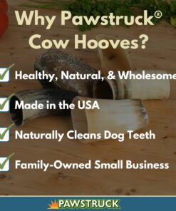 Pawstruck Natural Cow Hooves for Dogs - Made in The USA Long Lasting Beef Hoof Dental Treat Chews - No Artificial Preservatives - 10 Count - Packaging May Vary 30 812XFFmUIaL