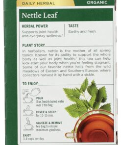 Traditional Medicinals Organic Nettle Leaf Herbal Tea, Supports Joint Health & Overall Wellness, (Pack of 1) - 16 Tea Bags 16 Count (Pack of 1) 9 812Xvr9EUrL