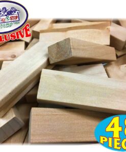 Matty's Toy Stop Wooden Tower Deluxe Stacking Game with Exclusive Storage Bag 14 812YChANCL