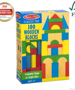 Melissa & Doug Wooden Building Set - 100 Blocks in 4 Colors and 9 Shapes 100-Piece 26 812ZapEywrL