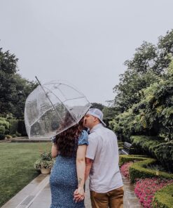 Totes Signature Clear Bubble, Rain & Windproof Umbrella - Perfect for Weddings, Travel and Outdoor Events - Curved Handle with Deluxe Finish, in Transparent or Colorful Design Options 29 812bfQDwD2L