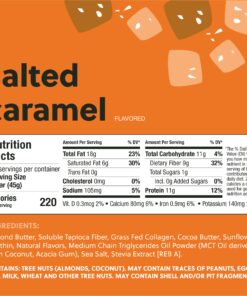 Perfect Keto Bars - The Cleanest Keto Snacks with Collagen and MCT. No Added Sugar, Keto Diet Friendly - 3g Net Carbs, 18g Fat,11g protein - Keto Diet Food Dessert (Salted Caramel, 12 Bars) Salted Caramel 12 Count (Pack of 1) 23 812c66vMeL