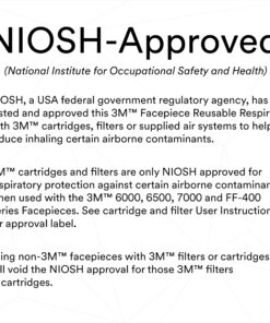 3M Half Facepiece Reusable Respirator 6300, NIOSH, Four-Point Harness, Comfortable Fit, Dual Airline Supplied Air Compatible, Bayonet Connections, Painting, Sanding, Cleaning, Large 19 812cEwWqKmL