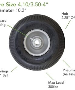 Marathon 4.10/3.50-4" Pneumatic (Air Filled) Hand Truck / All Purpose Utility Tire on Wheel, 2.25" Offset Hub, 5/8" Bearings 5/8" Ball Bearings 9 812dJlifYL