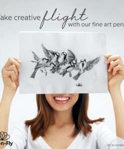 Alternative view of Art-n-Fly Black Fine Point Pens (Set of 6) | Drawing Fineliner Ink Pens with Japanese Archival Ink | Black Pens with Various Size Tip | No Bleed & Quick-Dry Fine Point Pen for Drawing & Sketching 6 Pack