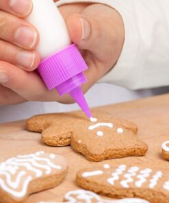 Free Hand Writer Bottles - 6 Easy Small Squeeze Bottles - 3 Each (1 and 2 Ounce) - Cookie Cutters, Cake and Baking Decoration, Food Coloring & Royal Icing Supplies for Writing (6 bottles) 6 Pieces 25 812eUK2StnL