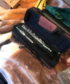 Eastar Piccolo Instrument for Beginners Students, Key of C Piccolo Flute, with Hard Case Cleaning Rod, Cloth, Swab and Gloves, 2-Piece, Silver Plated Piccolo, EPC-2S 20 812f3OyjbbL