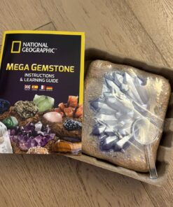 NATIONAL GEOGRAPHIC Mega Gemstone Dig Kit – Dig Up 15 Real Gemstones and Crystals, Science/Mining Kit for Kids, Gift for Girls and Boys, Rock Collection (Amazon Exclusive) 30 812gQT6JIfL