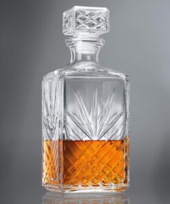 Bormioli Rocco Selecta Collection Whiskey Decanter – Sophisticated 33.75oz Diamond Decanter With Starburst Detailing – For Whiskey, Bourbon, Scotch & Liquor 24 812hwi7SuhL