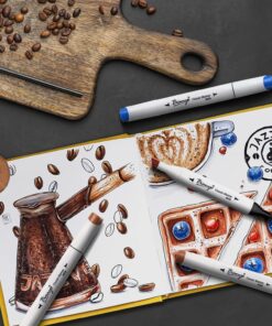 Bianyo Classic Alcohol Markers Set, Pack of 72, Dual Tip Bullet & Chisel Art Marker, Black Case with a Designable Card for Coloring, Drawing, Sketching, Outlining 72 Primary Colors, Black Bag 36 812iNZnTJeL