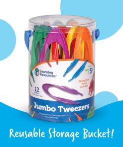 Learning Resources Jumbo Tweezers, Set Of 12, Sorting & Counting, Preschool Science, Homeschool, Toddler Fine Motor Skill Development, Christmas Gifts for Kids 19 812je581UuL