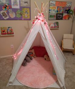 6' Giant Teepee Play House of Pine Wood with Carry Case by Trademark Innovations (White) 43 812jjsvm KL