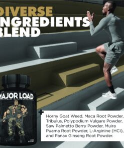 Alternative view of Major Load Testosterone Booster for Men - Testosterone Supplement with Horny Goat Weed, Maca Root, & Tribulus Terrestris - Tongkat Ali Men's Energy, Stamina & Strength - Test Booster 60 Capsules 60 Count (Pack of 1)