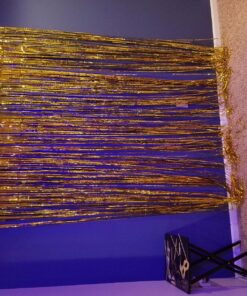 Metallic Gold Foil Fringe Shiny Curtains for Party, Prom, Birthday, Event Decorations 3 foot x 8 foot (1 Curtain) 19 812l0NSDFOL