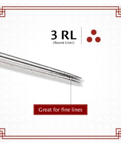 One Tattoo World 50-pcs Sterilized Tattoo Needles Individually Packed 3RL Round Liner, Perfect Precisions, Great for Stick and Poke Tattoos | OTW-50-3RL.1 25 812lvF0q14L