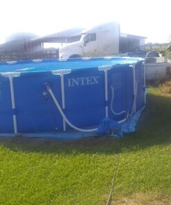 INTEX 28253EH Metal Frame Above Ground Swimming Pool Set: 18ft x 48in – Includes 1500 GPH Cartridge Filter Pump – Removable Ladder – Pool Cover – Ground Cloth with Cartridge Filter Pump Metal Frame Pool 38 812mYldaG9L