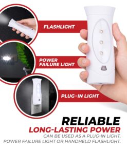 Amerelle LED Emergency Lights For Home Power Failure, 2 Pack – Triple Function Power Failure Light and Plug In Flashlight Combo, With Rechargeable Battery – Be Snow Storm & Hurricane Ready (71134) 22 812nGvdp84L