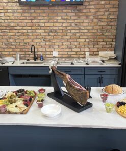 Iberico Ham de Bellota Shoulder (Paleta) Cured for 24 Months, Between 20-25 Servings, 10-12 lbs from Fermin Plus Ham Holder and Iberico Ham Knife 11 812nrogwHzL