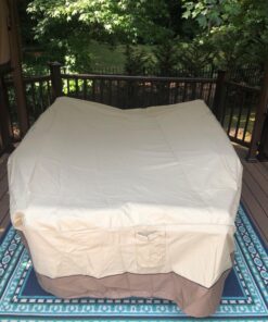 Classic Accessories Veranda Water-Resistant 108 Inch Rectangular/Oval Patio Table & Chair Set Cover, Outdoor Table Cover 108"L x 82"W x 23"H 32 812nvCKioRL