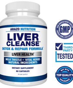 Arazo Nutrition Liver Cleanse Detox & Repair Formula – Milk Thistle Herbal Support Supplement: Silymarin, Beet, Artichoke, Dandelion, Chicory Root 22 812pqQJMZvL
