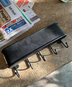 iDesign Twillo Steel Wall Mount Mail and Key Rack - 10.5" x 2.5" x 4.5", Matte Black Size: 10.5" x 2.5" x 4.5" 28 812rdNOoEL