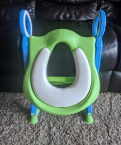 Potty Training Toilet Seat with Step Stool Ladder for Boys and Girls Baby Toddler Kid Children Toilet Training Seat Chair with Handles Padded Seat Non-Slip Wide Step (Blue Green) Blue+Green 59 812sUjQqw1L