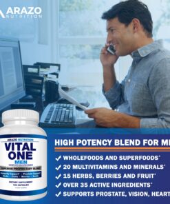 Vital One Multivitamin for Men – Daily Wholefood Supplement - 150 Vegan Capsules – Arazo Nutrition 21 812tElWDCIL
