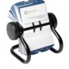 Rolodex Open Rotary Business Card File with 200 2-5/8 by 4 inch Card Sleeve and 24 Guide, 400-Card Cap, Black (67236)