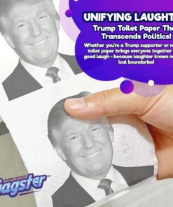 Gagster Donald Trump Toilet Paper Roll - 3 Ply Funny Novelty Bathroom Tissue Gag - 200 Sheets Per Roll - Joke Gifts - Prank Gift for Adults Black and White Printed Sheets - Make Your Butt Laugh Trump Black & White 14 812uVdQP8wL